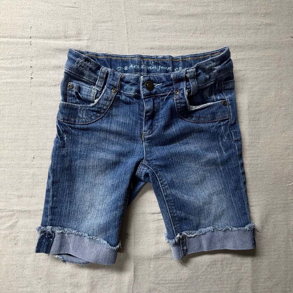 Arizona Jean Co Denim Shorts Size 7 Regular Blue Cuffed Frayed
